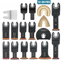 Japanese Tooth Carbide Oscillating Saw Blade Kit Arc Edge Oscillating Multitool Blades Precise Cut for Wood, PVC Iron 10-39Pcs