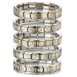 Trendy Silver Color Gold Color Plated Italian Elastic Bracelet Bangle Link Charm DIY Jewelry Making Hand Chain Fashion Jewelry