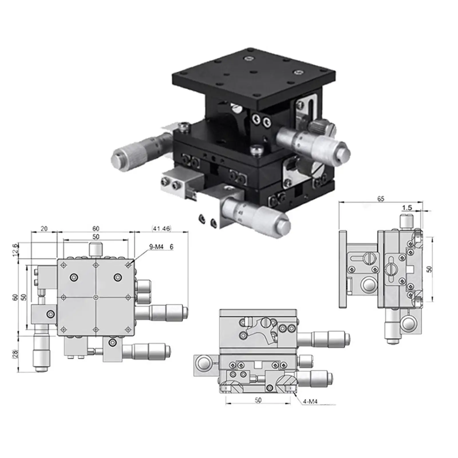 X Y Z Axis Manual Linear Stage,,Lightweight,Manual,Linear Positioning Stage Sliding Table,Trimming Bearing Tuning Platform,,