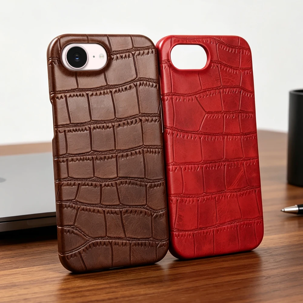 Magnetic Crocodile Leather Case For iphone 17e 16e 17 18 Pro Max 16 15 14 Plus 12 13 Mini Air Back Cover For Magsafe Phone Cases