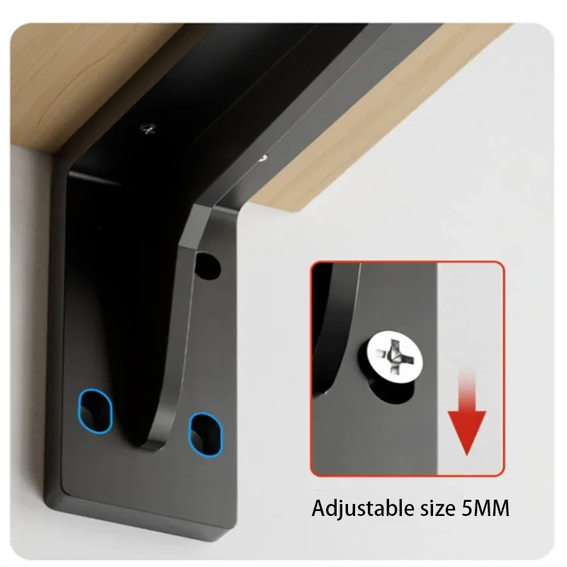 1Pcs White/Black Thickened L-Shaped Stainless Steel Corner Bracket Load-Bearing Bracket 90 Degree Wall Fixed Corner Storage Rac
