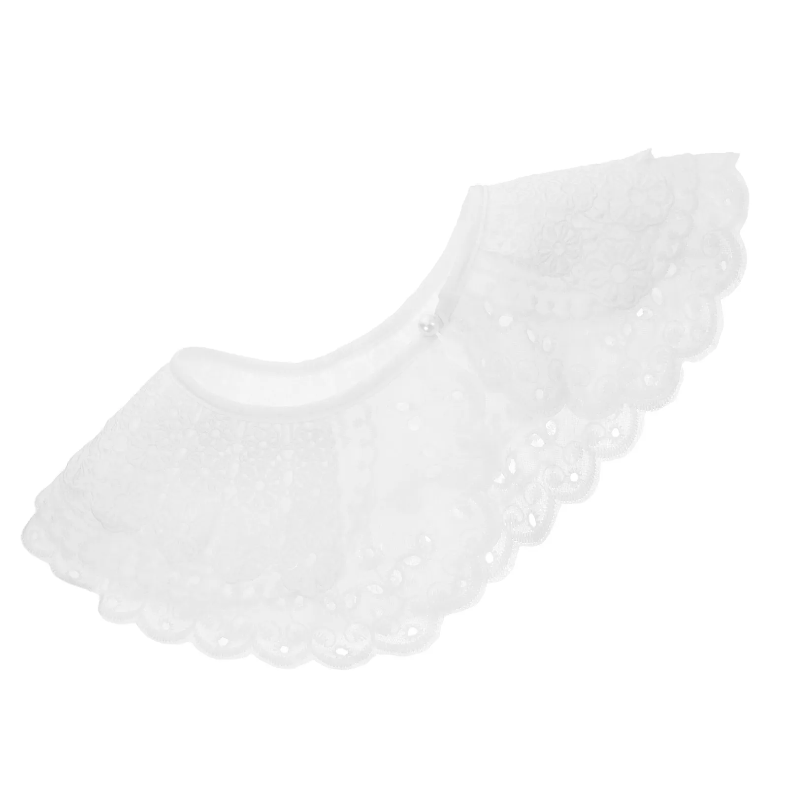 

1pc Lace Floral Fake Collar Lightweight Breathable Cotton Women Shawl Bow Decorative Shirt Collar Clothing Accessory Elegant Bow