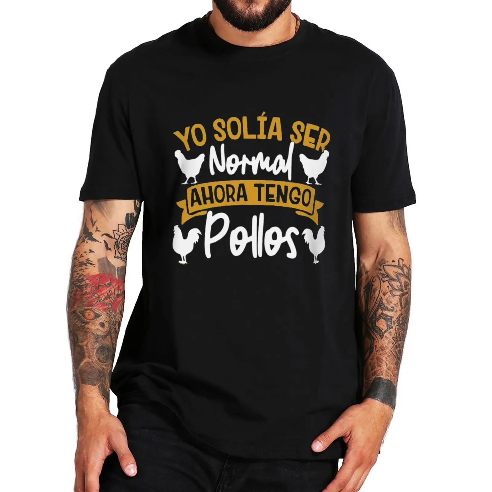 

Funny Chickens I Used To Be Normal Now I Have Chickens Tshirt With Spanish Funny Quote Gift T Shirt For Farmers CamisetaF