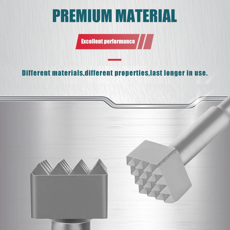 16 Tips SDS Max Bushing Tool Bit, 9-1/2 in. x 1-3/4 in. Square Head Round Shank Alloy Steel Drill Bit Concrete Roughness Coating