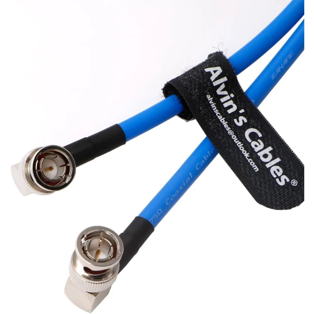 

12G BNC-Coaxial-Cable Alvin's Cables HD SDI BNC Male to Male L-Shaped Original Cable for 4K Video Camera 1M Blue