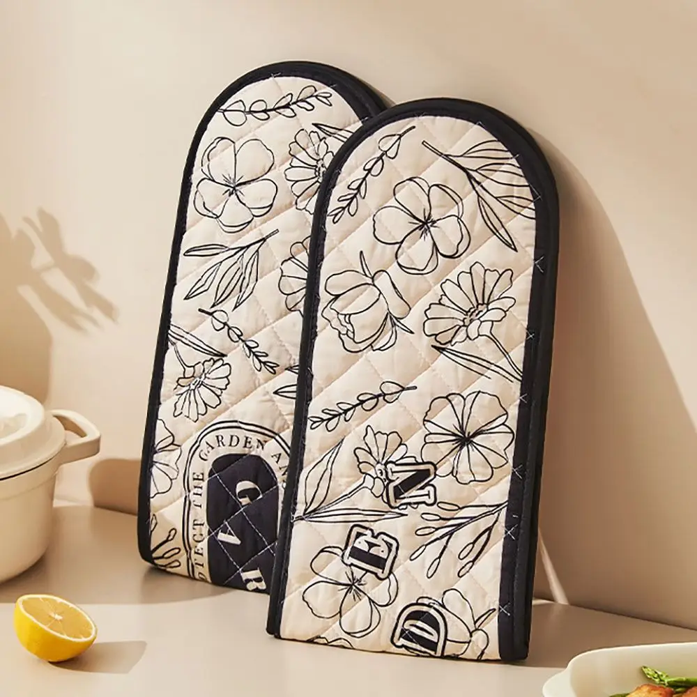 

Практичные тканевые перчатки для микроволновой печи, соединенные утолщенные прихватки для духовки, портативные противоожоговые инструменты для выпечки, аксессуары, формы для выпечки