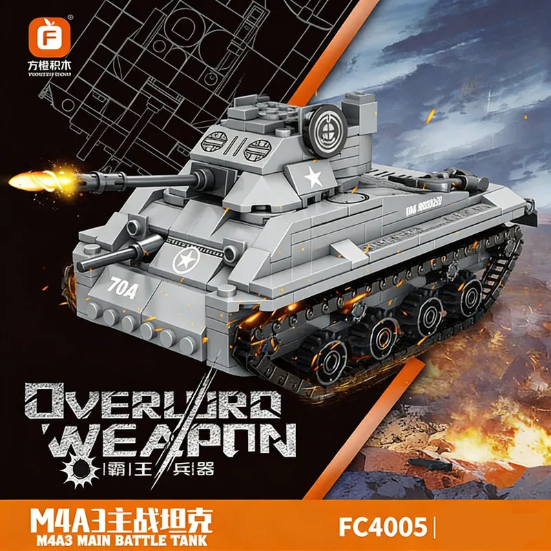 Montar su propio tanque de batalla: bloques de construcción temáticos M4A3 T-14 VT-4 2A7, juguete para regalo de ingeniería para niños