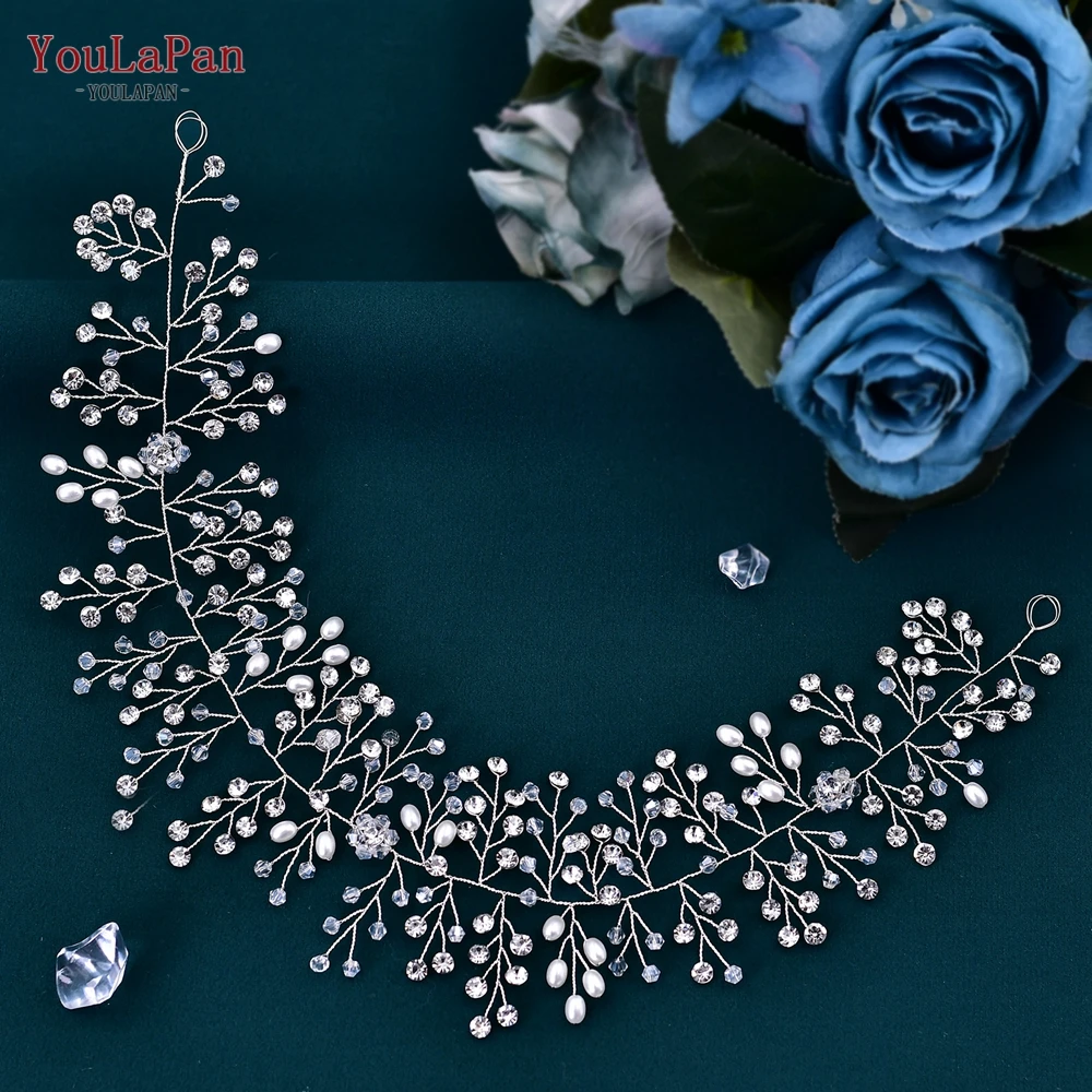 YouLaPan – diadème de mariée en cristal, bandeau en perles pour femmes et filles, accessoires de cheveux de mariage, bijoux faits à la main, couvre-chef HP10