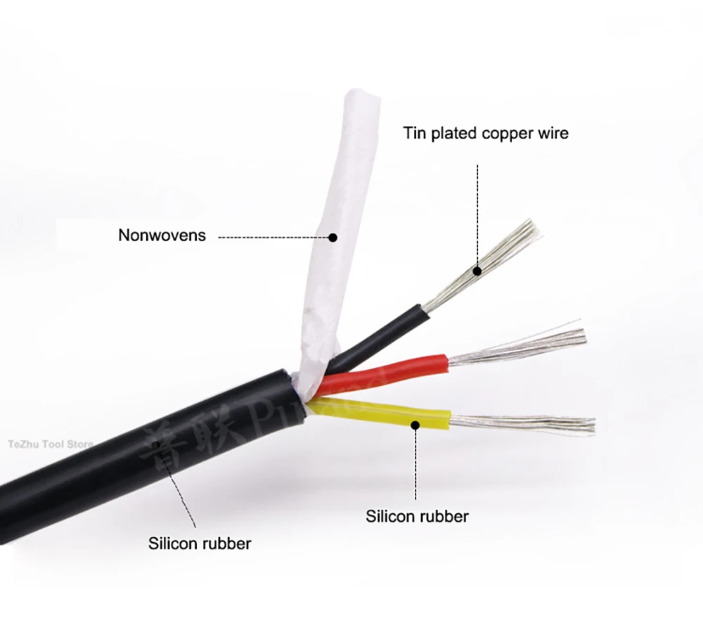 Super Soft Silicone Rubber Sheath Wire 2 3 4 Cores Insulated Flexible High Temperature Resistance Power Cable Black Red