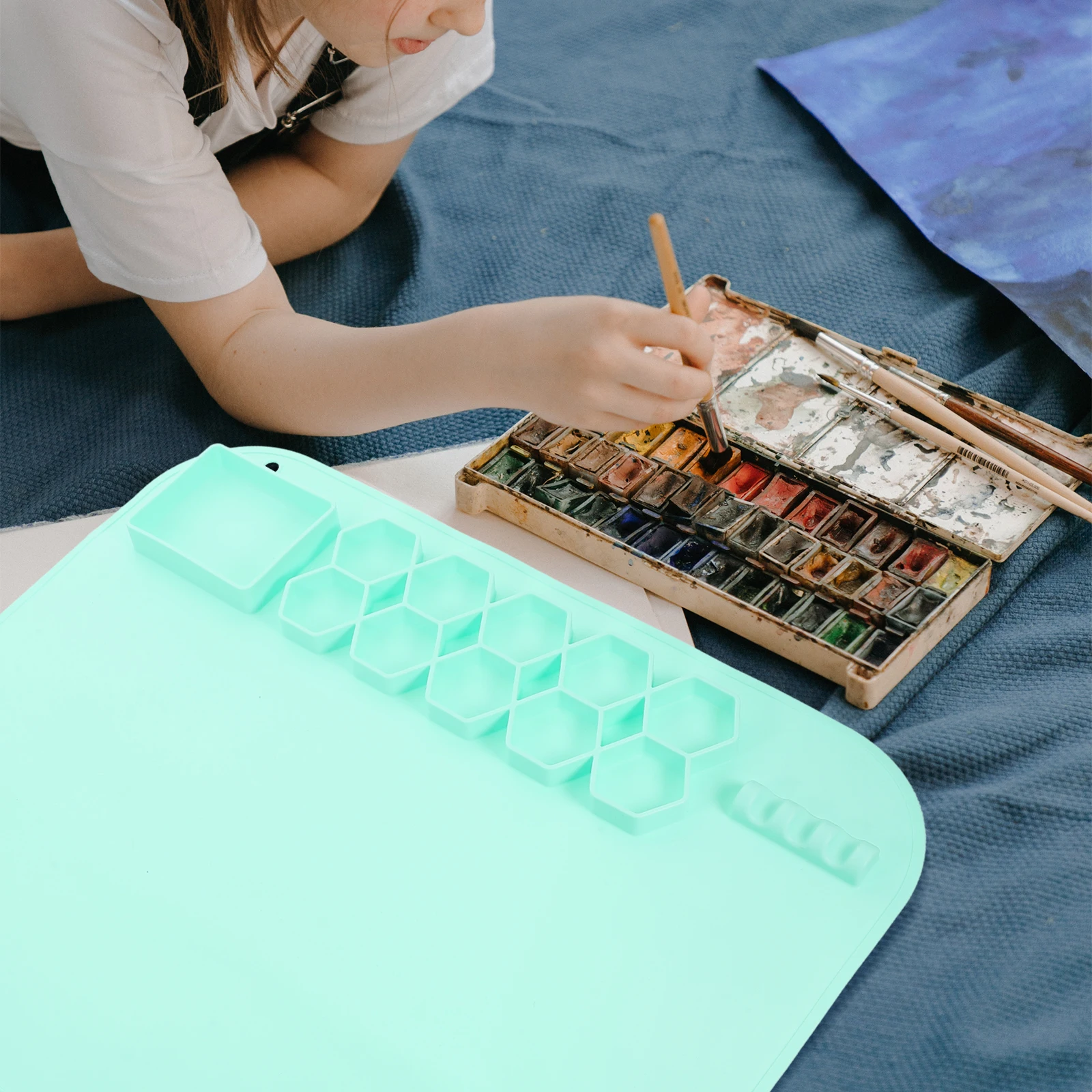 

Drawing Mat Non-stick Reusable Silicone Painting Craft Watercolor Mats Tabletop Pad