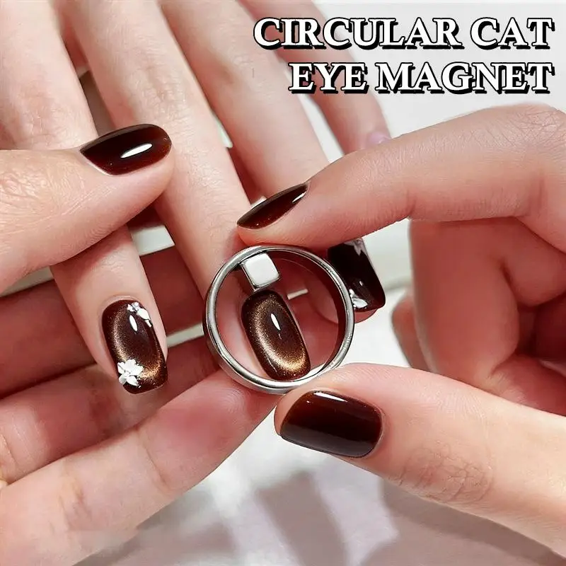 Anel Magnético DIY para Nail Art com Design Vazado, Bastão Magnético para Esmalte Gel Olho de Gato, para Uso em Salão e Manicure Doméstica