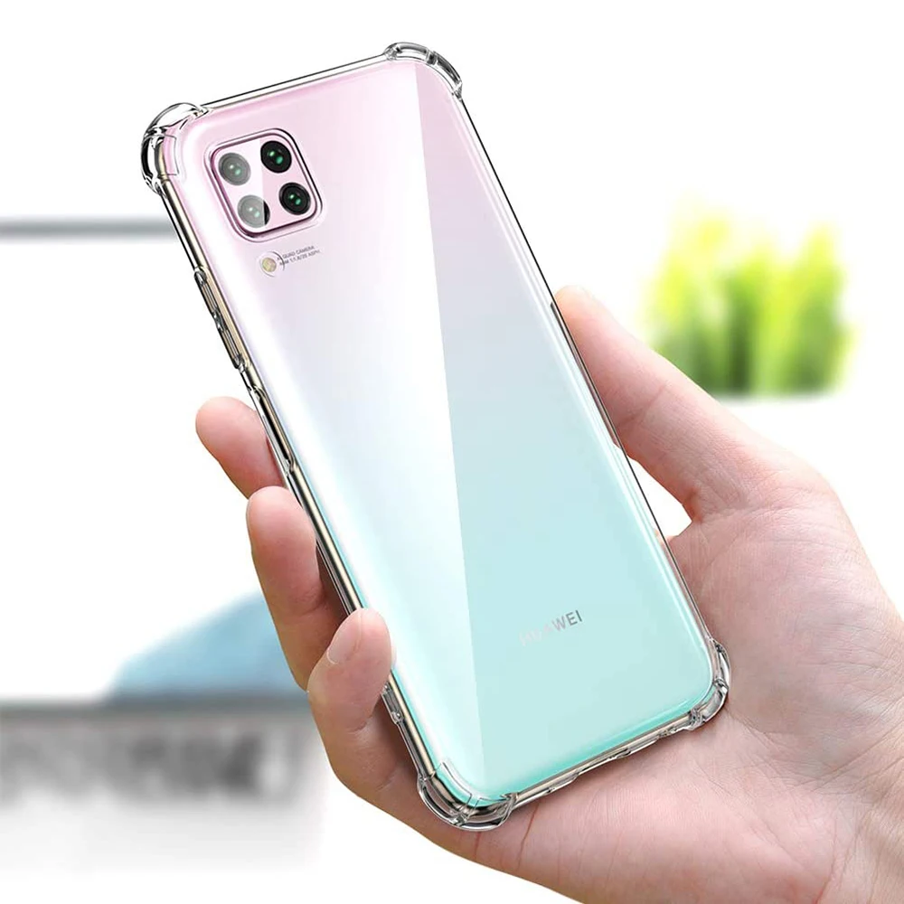 Shockproof Silicone Clear Case For Huawei P50 P40 P30 P20 Mate 40 30 20 Pro Plus Lite E P Smart 2020 2021 Hard Pc Acrylic Cover