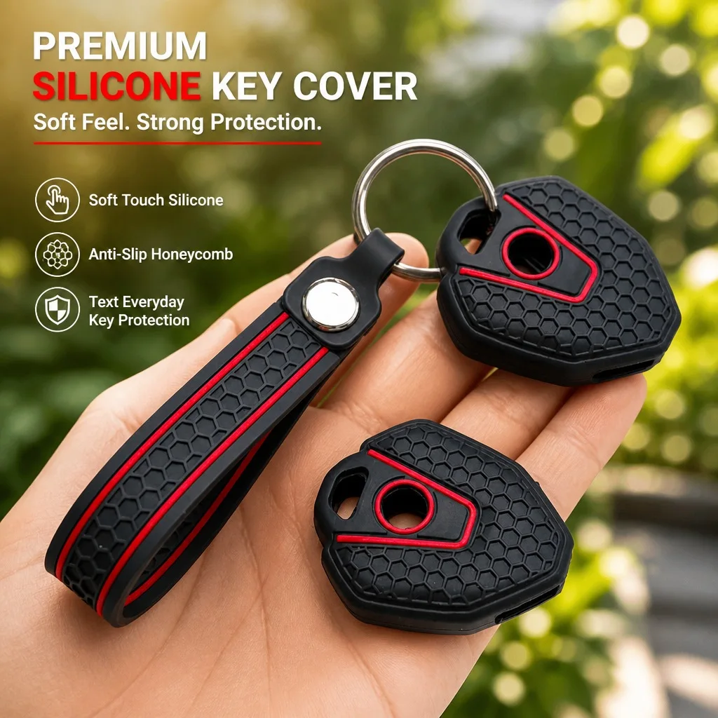 Key Holder Cover for CFMOTO 450MT Mt450 250SR 300SR 400SR 450SR with Keychain Anti-Scratch Shockproof Soft Grip Button Friendly