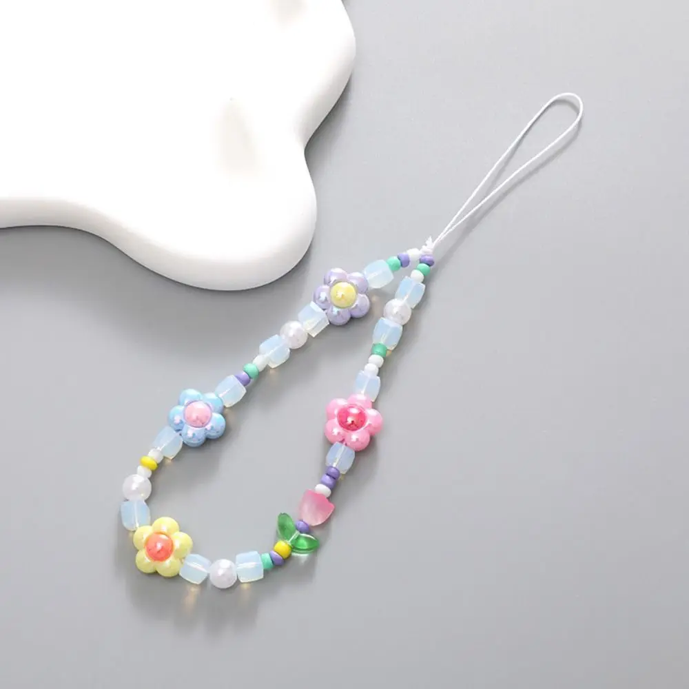 

Handmade Beaded Phone Lanyard Beaded Anti Loss Sling Pearl Phone Chain Wrist Strap Colorful Cellphone Charm Phone Accessories