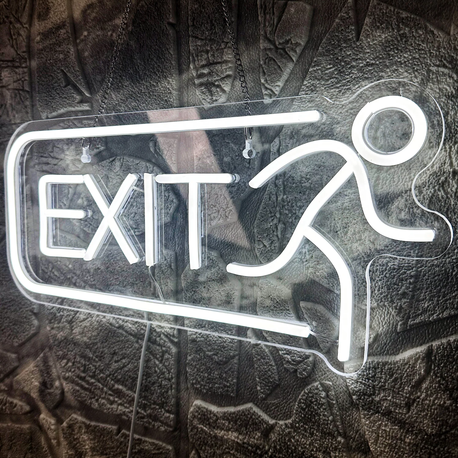 Imagem -05 - Exit Led Flex Neon Sign Decoração Home Shop Light Luz de Chumbo Personalidade Mark Lâmpadas Decoração de Parede Halloween Party Gift