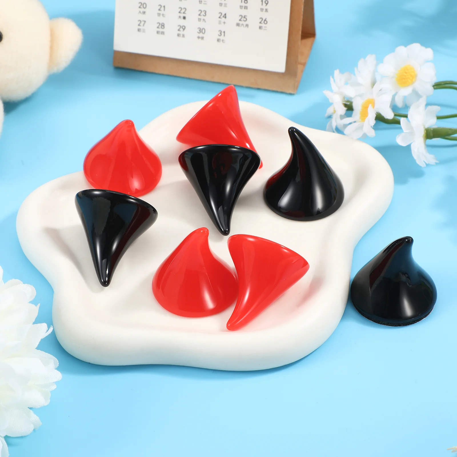 8 قطعة قرون الشر زينة دراجة نارية الملحقات دائم خفيفة الوزن آمنة لامعة خوذات الدراجة سيارة ديكور #2