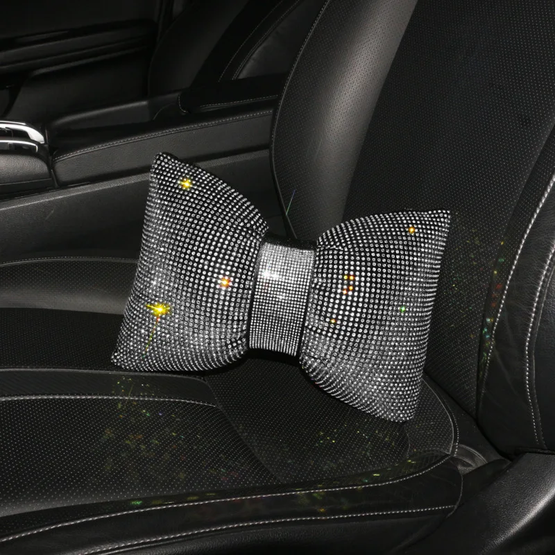 Star Sky Pillow, Car Pillow, Cool And Shiny, Rhine Stone Butterfly Knot Car Seat Headrest, Designed Specifically For Women