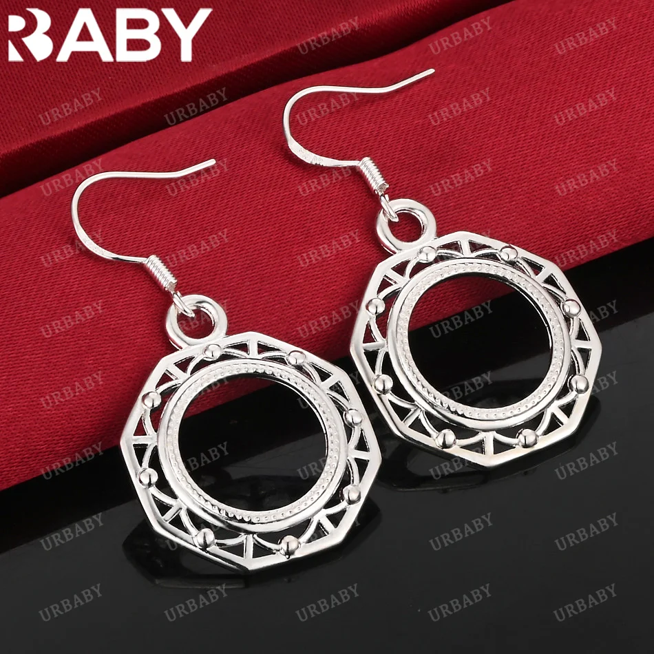 

URBABY 925 Sterling Silver Earrings Polygon Drop Earrings For Women Jewelry Fashion Party and Daily Wear