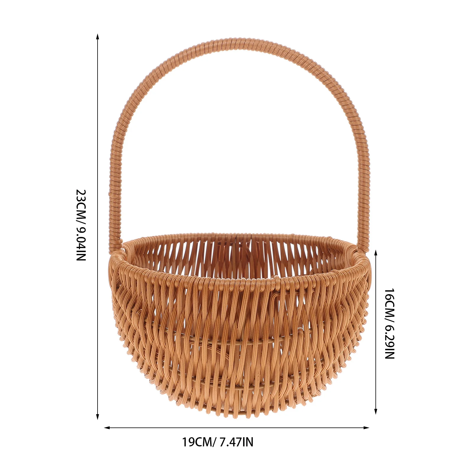 

Weaving Mini Easter Basket Rectangular Storage Holder Handcraft Ornament Party Decor Handle Photographing Props Real Object