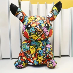 2024 Hot Sale 20cm Color Pokemon Cute Pet Figures Pikachu  Cartoon Black Pikachu Plush Toy Pokémon  Anime Stuffed Doll Kids Gift