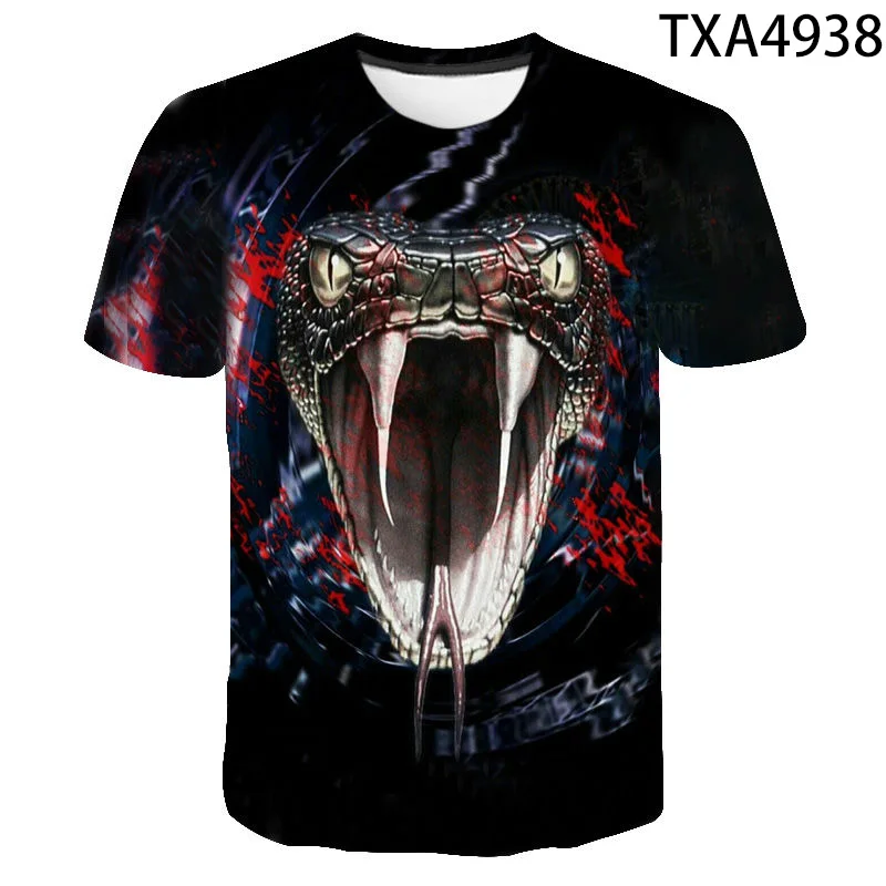 

2020 New 3D Print T Shirts Snake Men Women Children Short Sleeve Streetwear Tshirts Fashion Funny Cool Tops Summer Boy Girl Tee