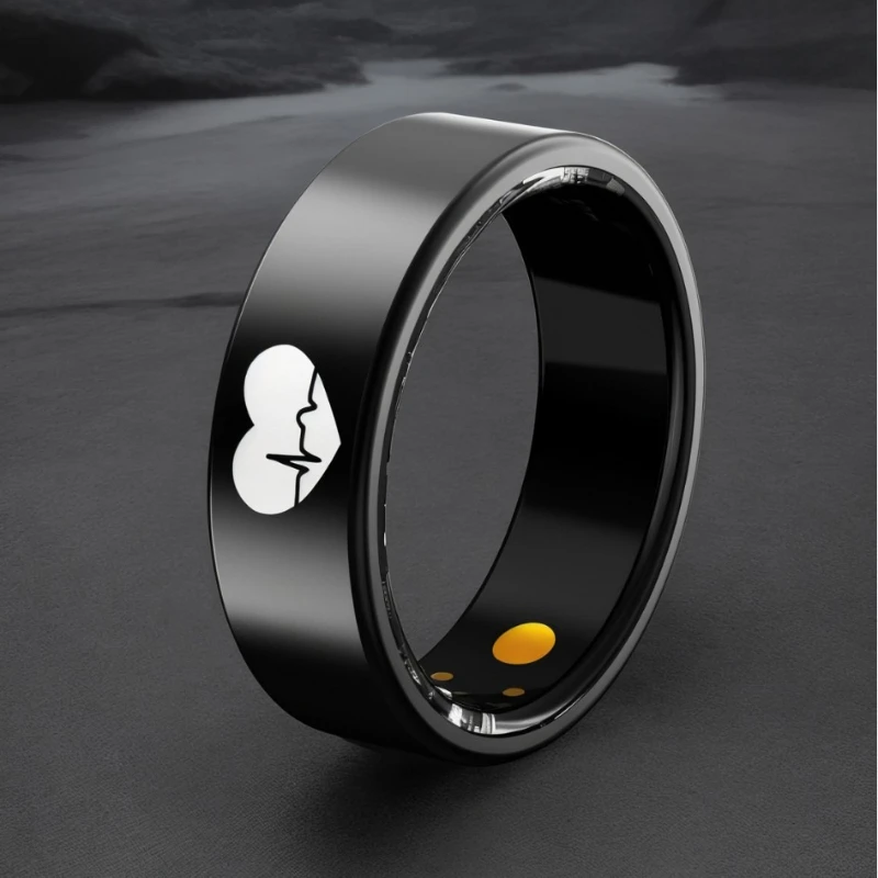 

Smart Rings Black Sleep Tracking Wearable Heart Rate Blood Oxygen Fitness Sports Tracker IP68 Waterproof 5-7 Days Battery Life