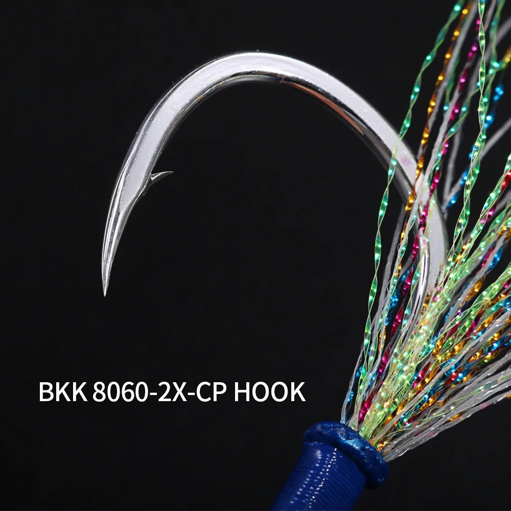 JIGGING PRO 1# 1/0 2/0 3/0 4/0 Luminous Twin Assist Hook Metal Jig Hooks Saltwater Fishing Tackle Jigging Hooks