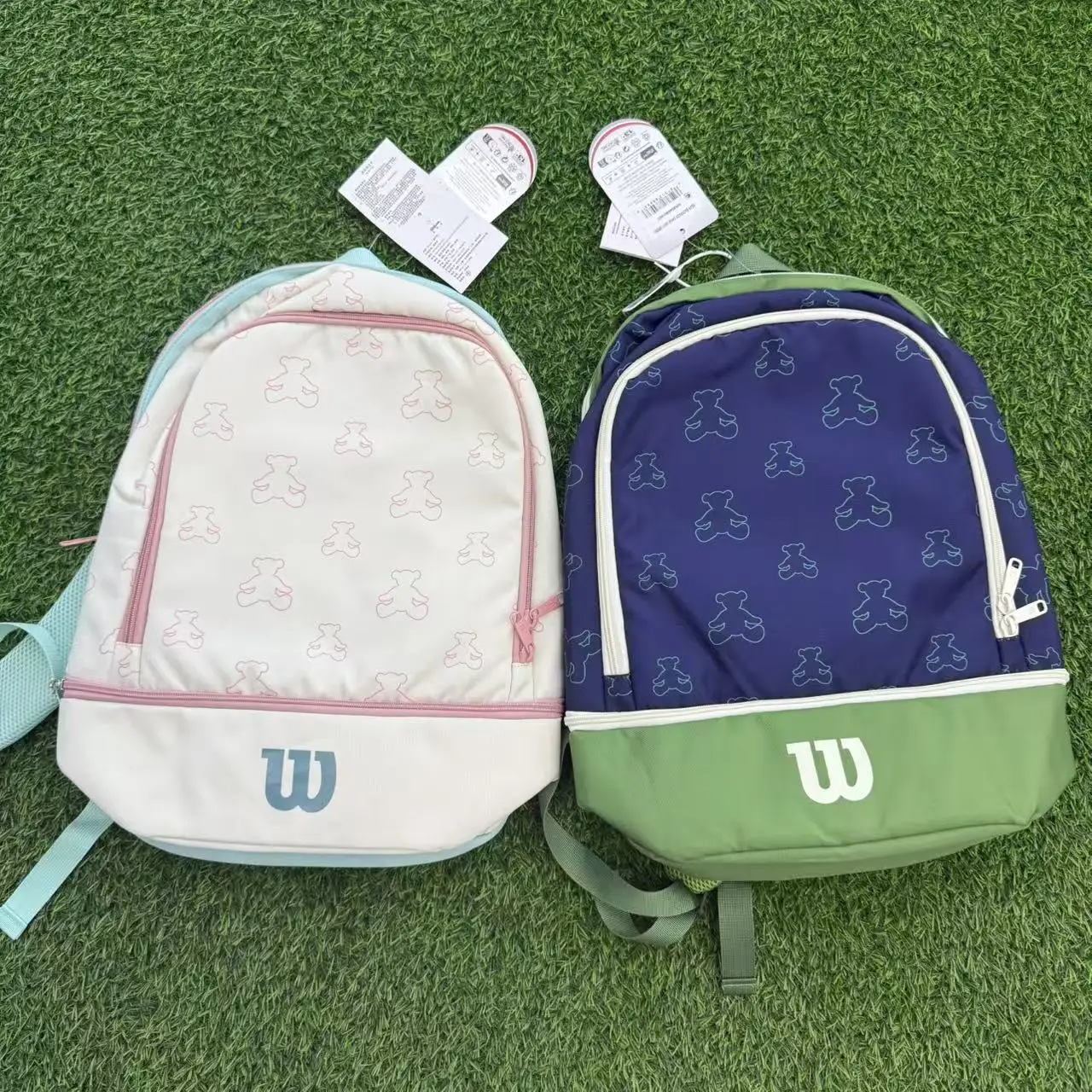 

Wilson Tennis Bag Little Bear Tennis Racquet Bag Storage Bag Backpack Printed Backpack Can Accommodate 1-2 Rackets