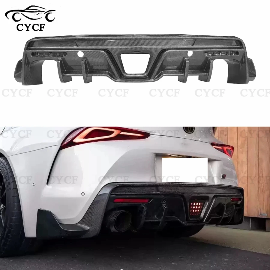 For Toyota Supra A90 A91 MK5 TOM Style carbon fiber rear diffuser bumper wrap corner chin Rear Lip spoiler lip splitter body kit