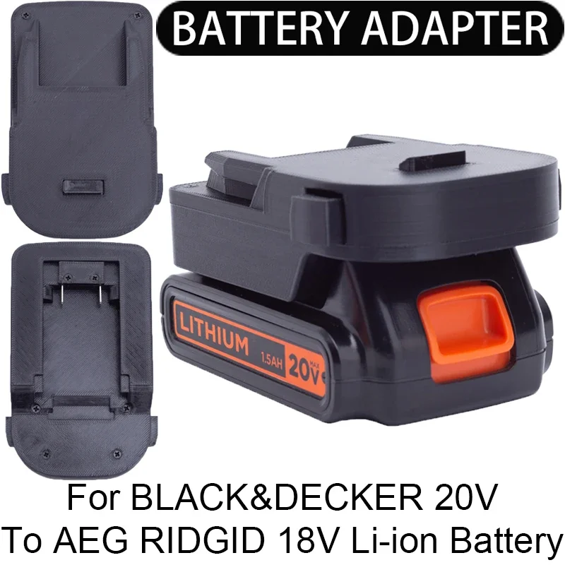 

Adapter/Converter for AEG RIDGID 18V Li-ion tools to BLACK&DECKER 20V Li-ion Battery Adapter Power Tool Accessories