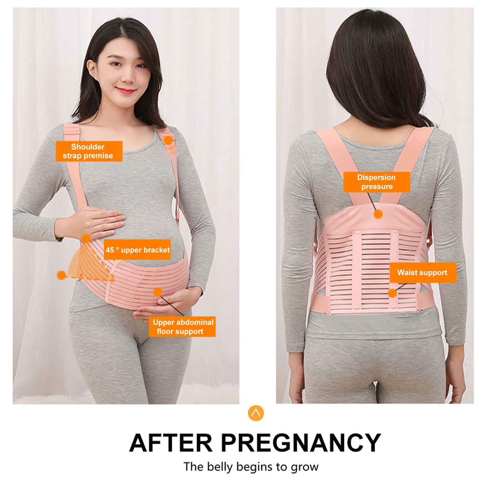 

Breathable Maternity Belt Adjustable Shoulder Straps Abdomen Back Support Band Pregnancy Belly Support for Waist Relief
