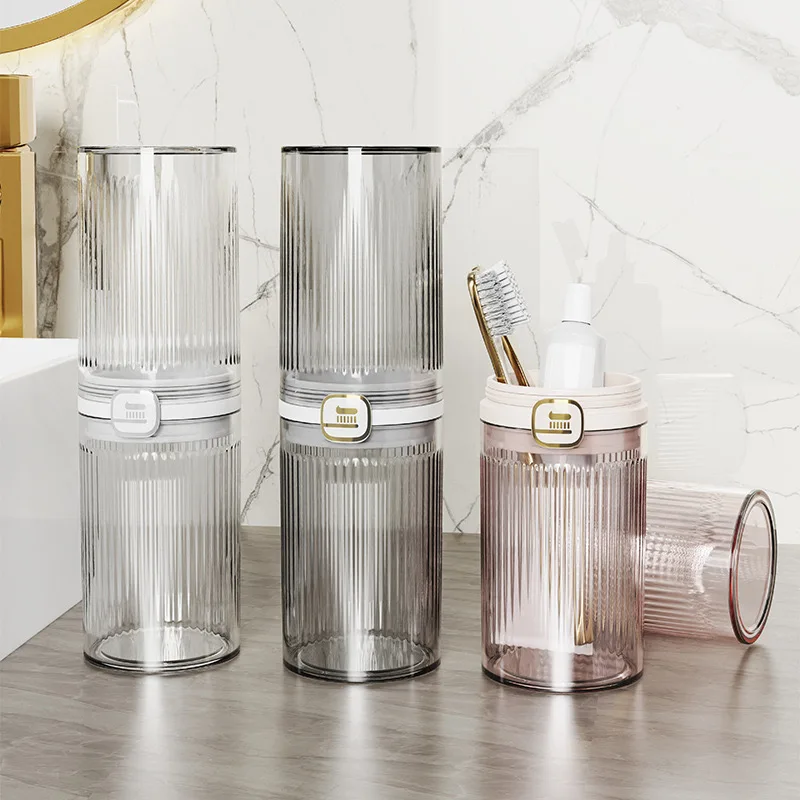 Travel Toothbrush Cup Portable Toothbrush Box Transparent Toothbrush Cup Couple Toothbrush Cup Anti fall Travel Cup Set of Two,