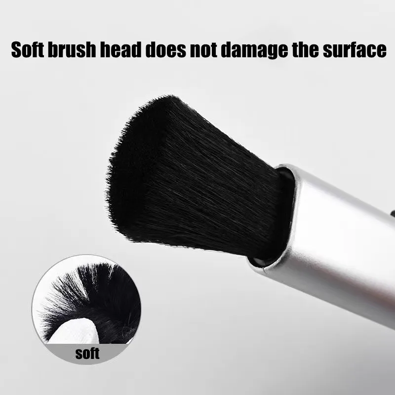 1PC Car Conditioning Air Outlet Brush Retractable Cleaning Brush Computer Keyboard Cleaning Plastic Small Soft Brush Keyboard