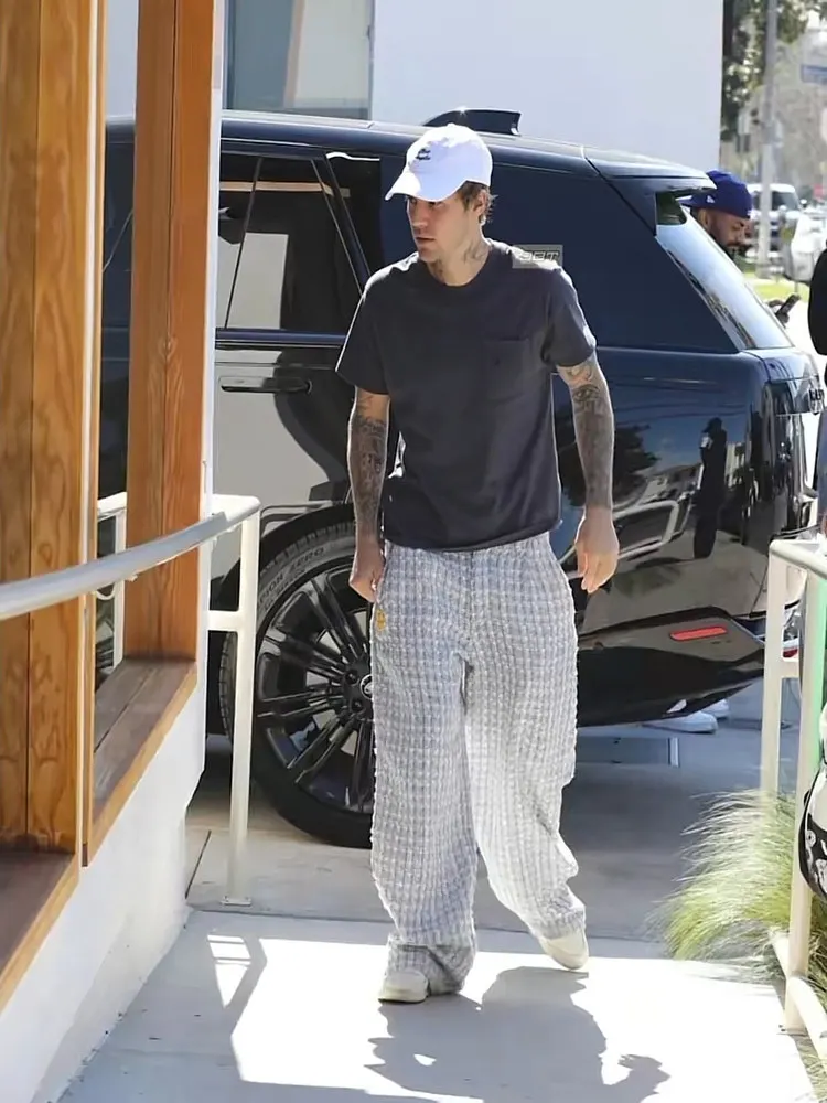 Drew House Wide-Leg Loose-Fitting Casual Pants Short-Sleeved Checkered Pattern Comfortable Streetwear