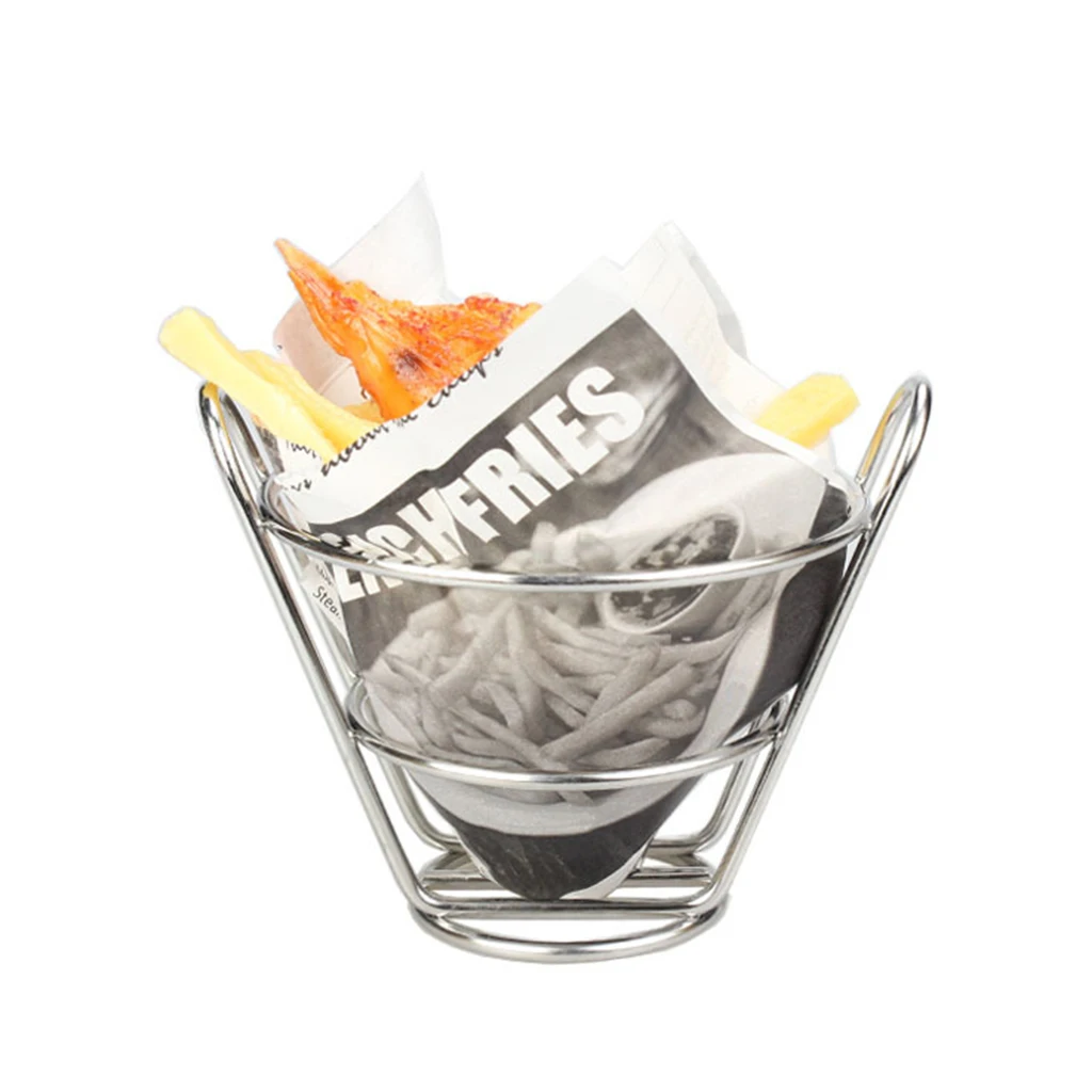 

Stainless Steel Chips Cone for Deep Fryer Fries Chicken Wire Oil Holder