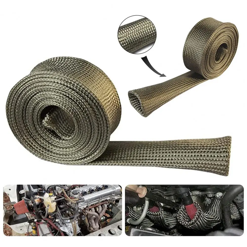 Oil Pipe Protective Cover Brake Line Heat Shield Heat Shield Sleeve Fuel Line Protector Heat-resistant Auto Hose Cover Spark