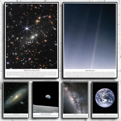 James Webb First Deep Field Pale Blue Dot Space Astronomy Science Poster Canvas Painting Wall Art Pictures Home Lab Decor