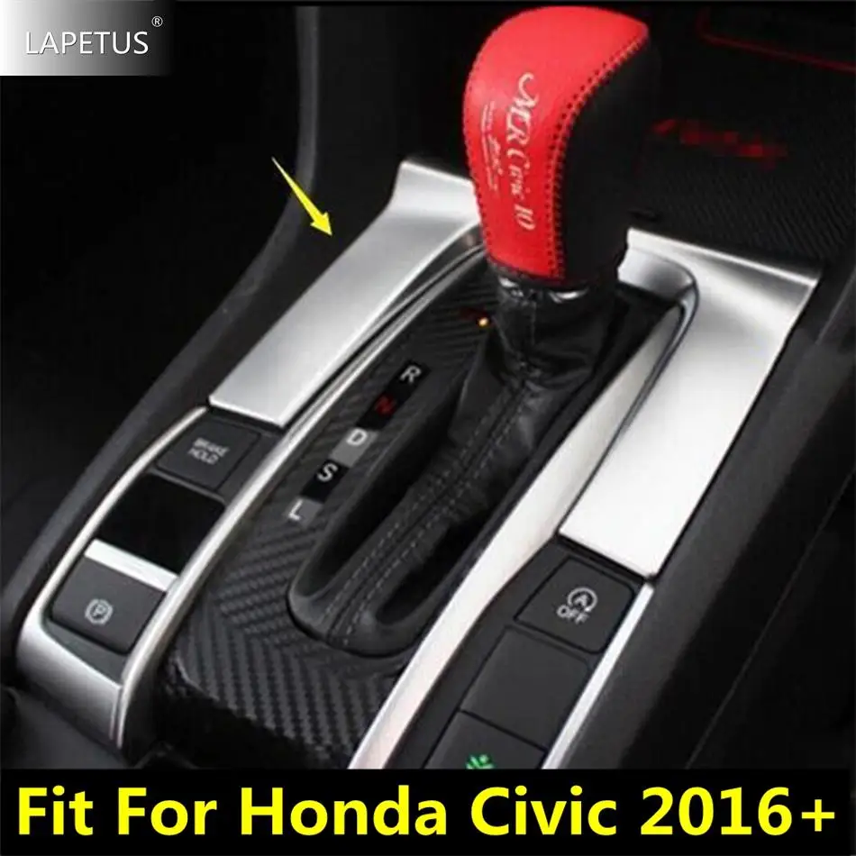 

Car Accessories Central Control Shift Gear Box Panel Frame Decoration Cover Trim Fit For Honda Civic 2016 - 2020 Carbon Fiber