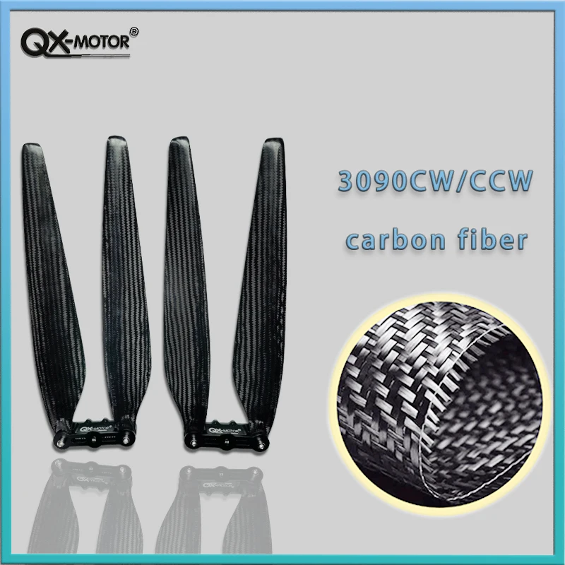 QX-MOTOR high torsional stiffness 3090 Carbon Fiber Folding Propeller Large Size Suitable For Hobbwing X8 Large Multi-axis Motor