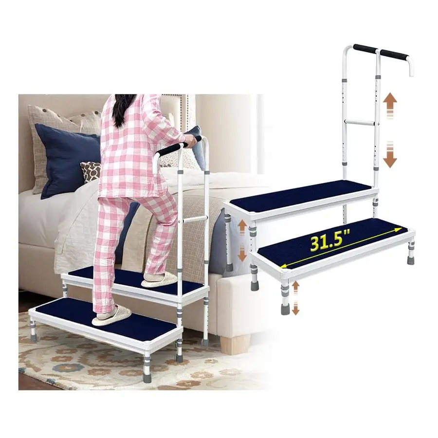 

Steps for High Beds for Adults Step Stool for Bedside Foot Stepping with Handle Elderly Senior Aids Daily Living Heavy Duty Adju