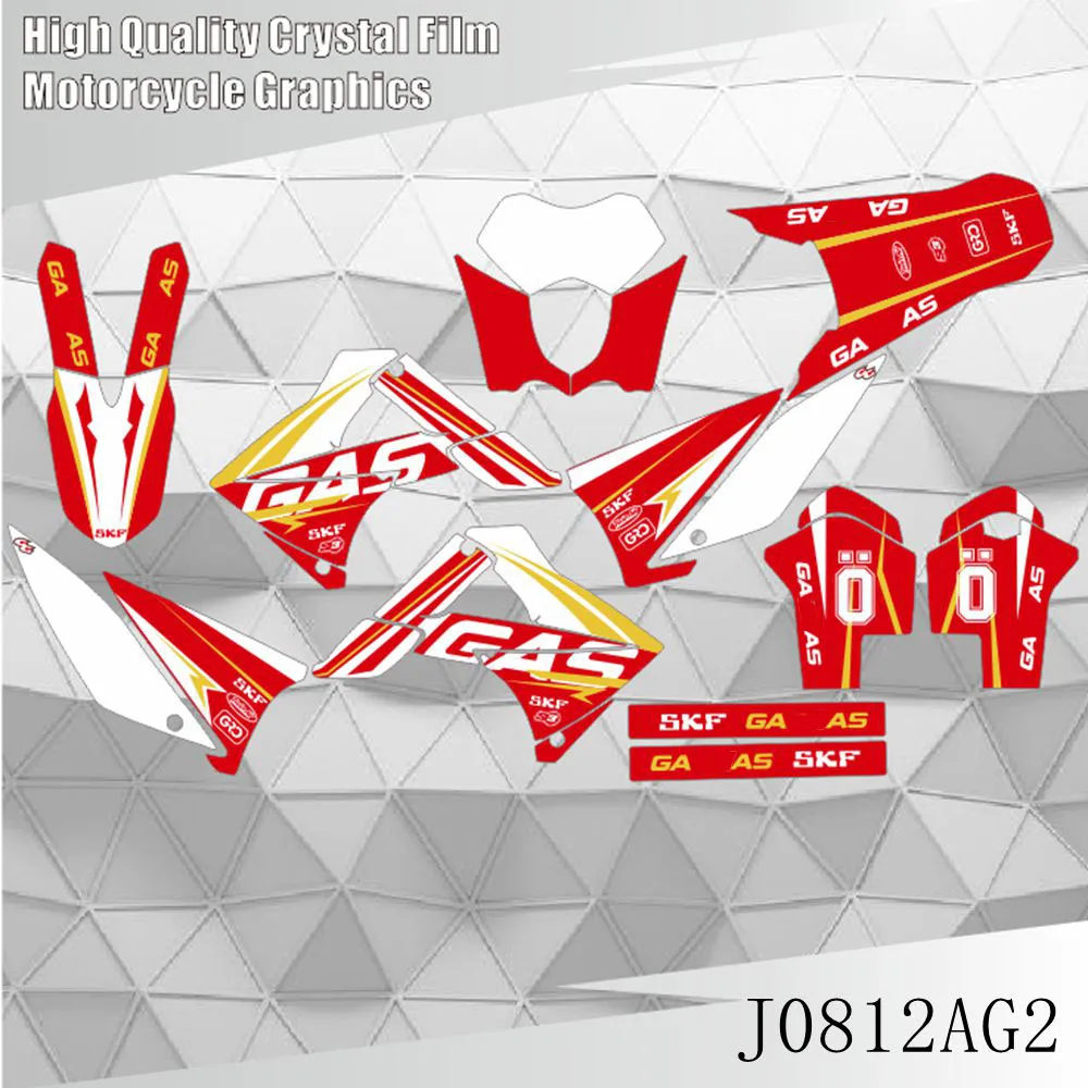 For Gas Gas GASGAS EC 125 200 250 300 450 2010 2011 Graphics Decals Stickers Background Custom Number