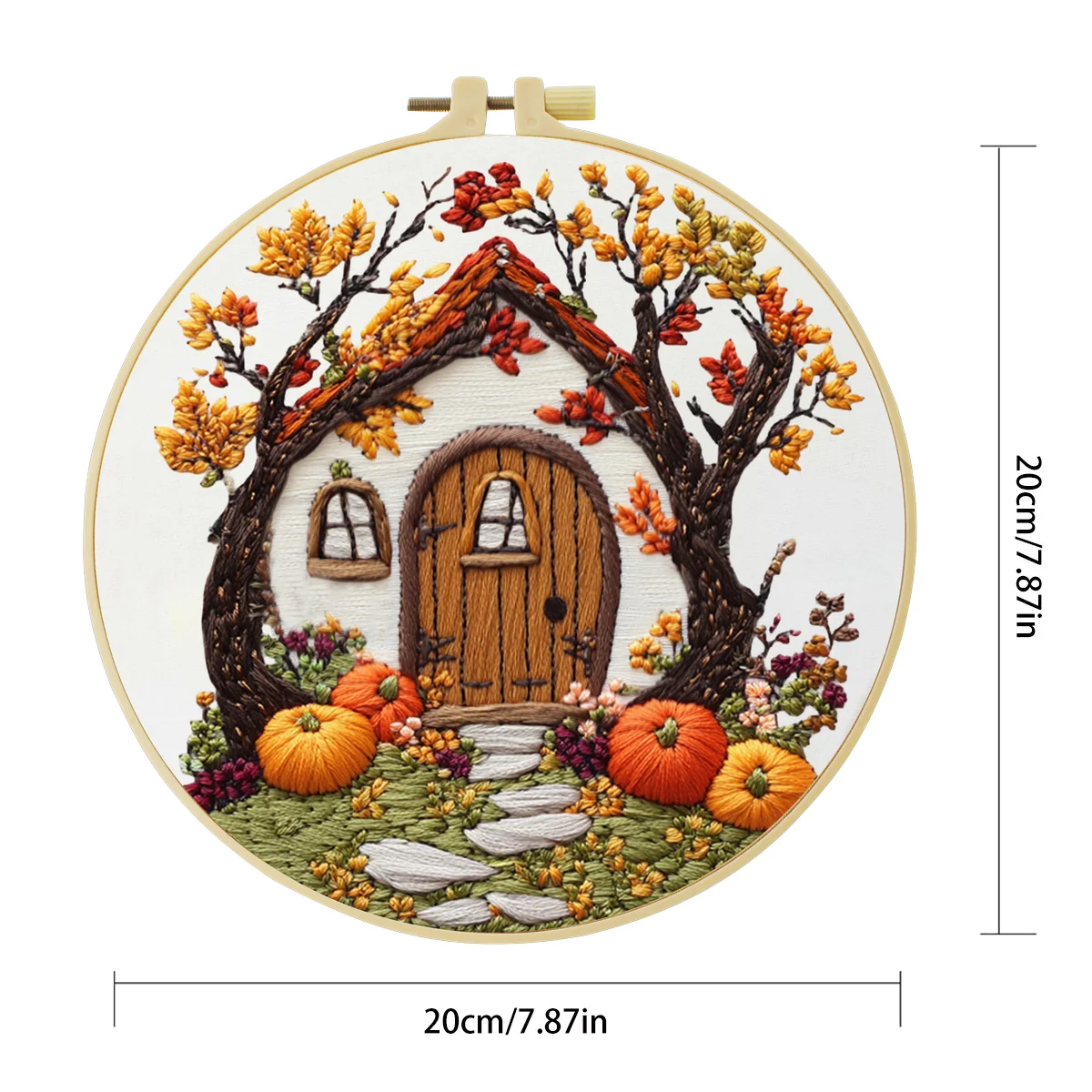 1 Stück 20x20 cm/15x15 cm 7,87/6,3 Zoll Tür-Stickerei-Starter-Kit DIY-Kit DIY-Stickerei-Set für Anfänger – Detail 2