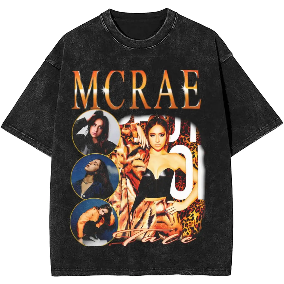 Retro Singer Tate McRae Bootleg Washed T Shirt for Men Women Streetwear Hip Hop T-Shirt Graphic Printed Tee Shirt Short Sleeve