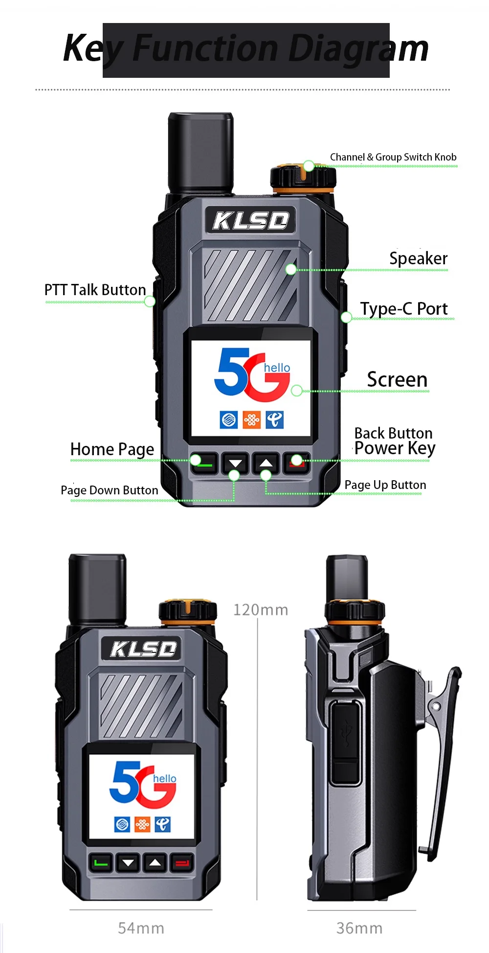 Outdoor Handheld Mini 4G POC Walkie Talkie Wireless Radio Full Network Intercom 5000Km Call Range with Public SIM CARD Support