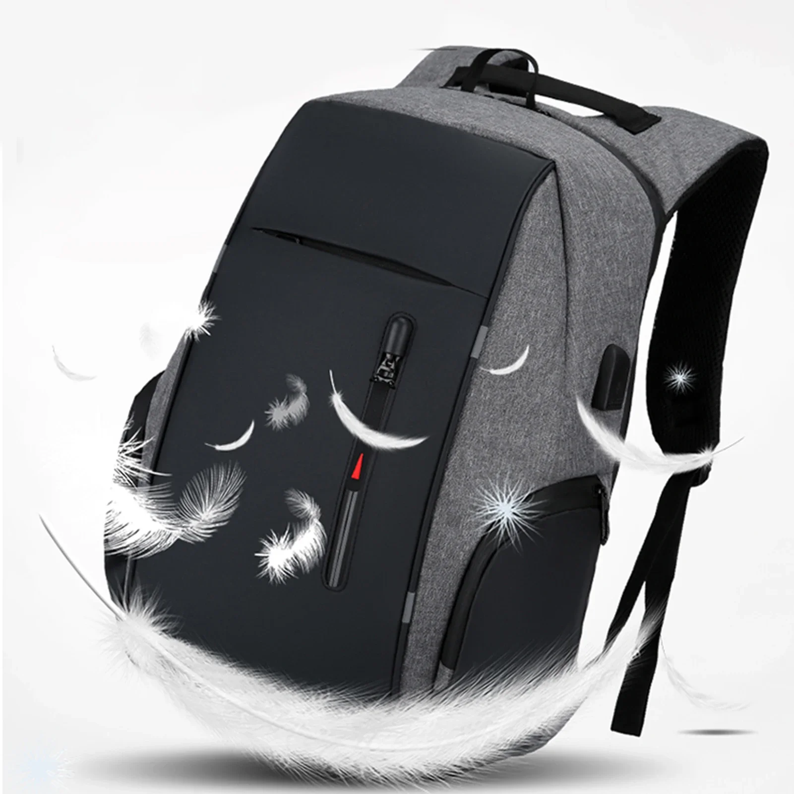 Mochila impermeável para laptop com porta USB para homens e mulheres, mochilas de 17 polegadas, uma bolsa para todas as estações, moda