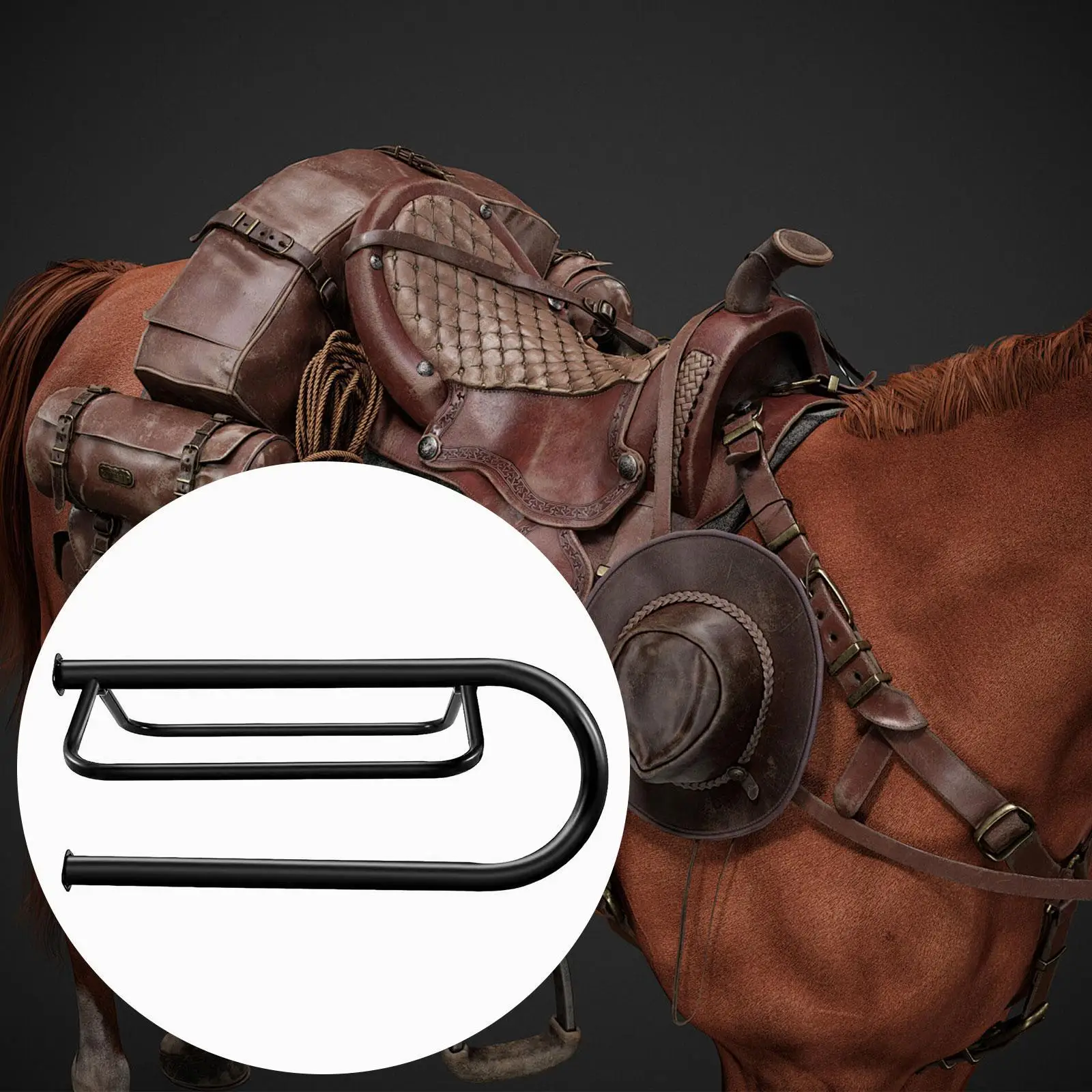 

Saddle Rack Wall Mount Holds Tack, Pad, Accessories Portable Equestrian Equipment Equestrian Accessories Organizer for Barn Farm