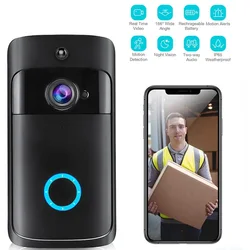 New Video Doorbell Camera Wifi Wireless Operated Motion Detector Night Vision for iOS&Android Phone Home Security Cameras