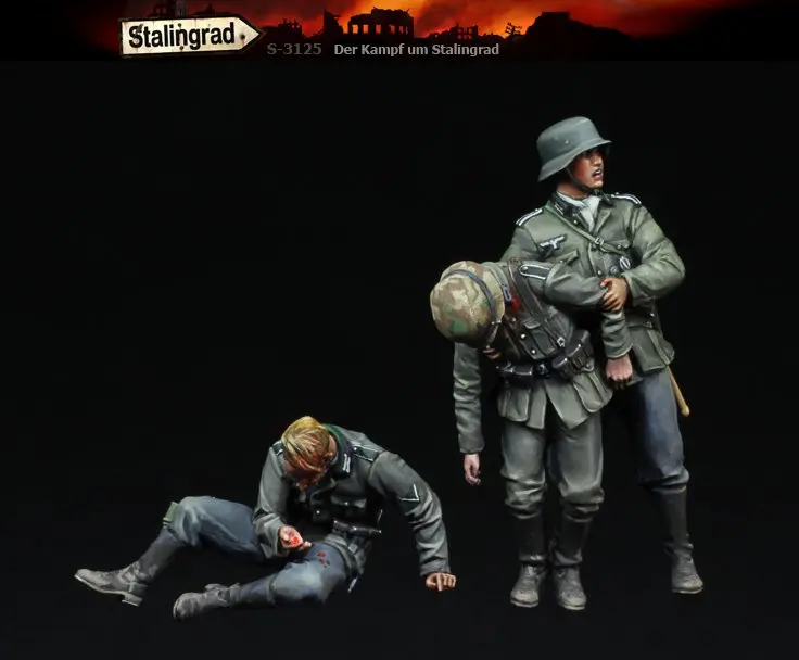 1:35 Die Cast Resin Figure Model Assembly Kit Wounded Infantry Squad \