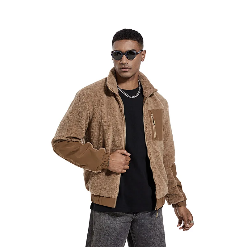Autumn And Winter Stand Collar Fleece Casual New Style Jacket Cardigan Outdoor Men's