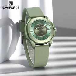 NAVIFORCE 여성용 스포츠 시계, 편안한 실리콘 스트랩, 클래식 패션, 방수 날짜 표시, 우아한 여성용 손목시계